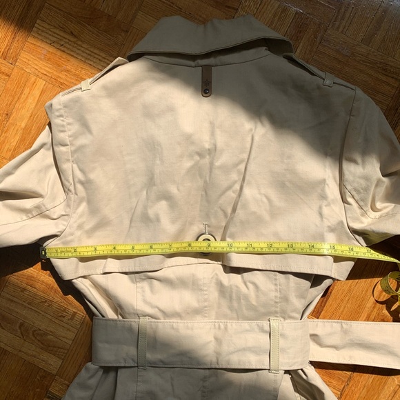 Mackage trench coat w/ leather detail classic tan - Picture 4 of 7